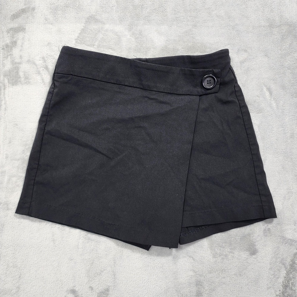 Joe Benbasset Shorts Womens M Black Wrap Skort Button Casual Summer Stretch